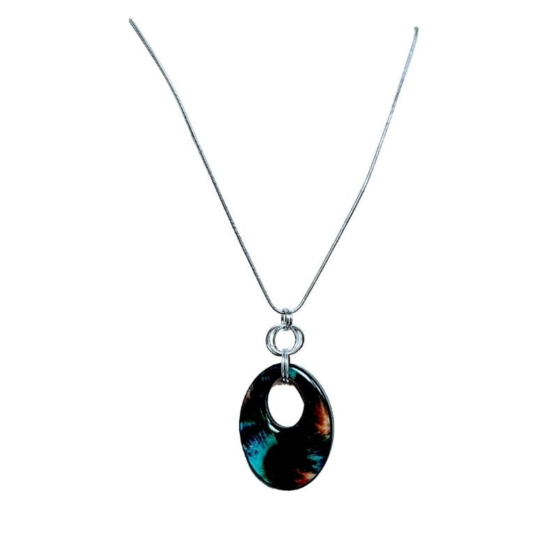 Taka He Feather Mother-of-Pearl  Oval Necklace